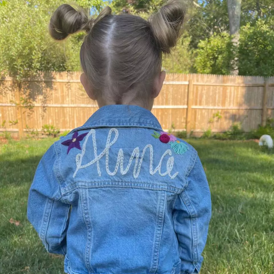 Hand-Embroidered Kids Jean Jacket