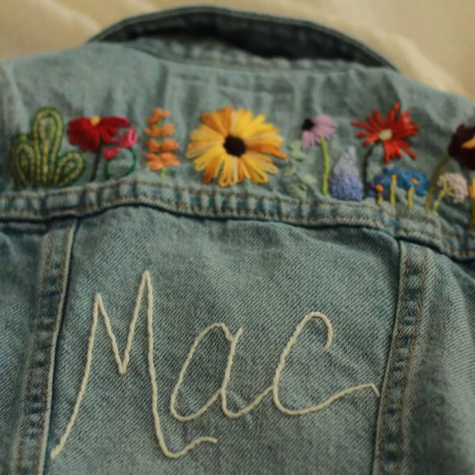 Hand-Embroidered Kids Jean Jacket