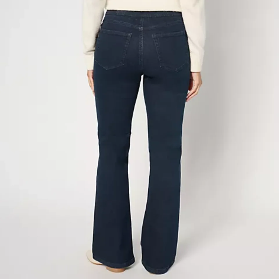 Denim & Co. Regular Indigo Cozy Touch Baby Boot Pull-On Jean