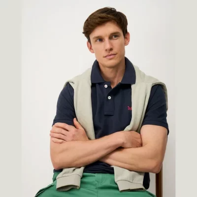 Classic Pique Polo Shirt in Dark Navy (1)