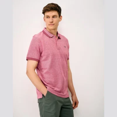 Oxford Cotton Polo Shirt in Red (1)