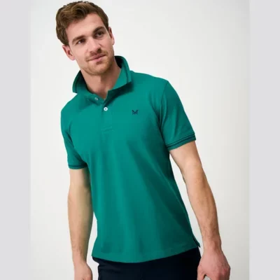 Pattern Tipped Polo Shirt in Green (1)
